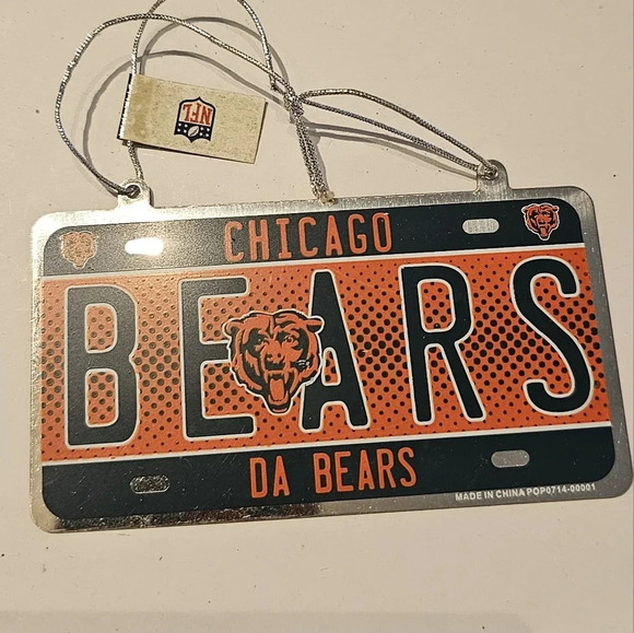 Chicago Bears License Plate Ornament - Picture 1 of 4